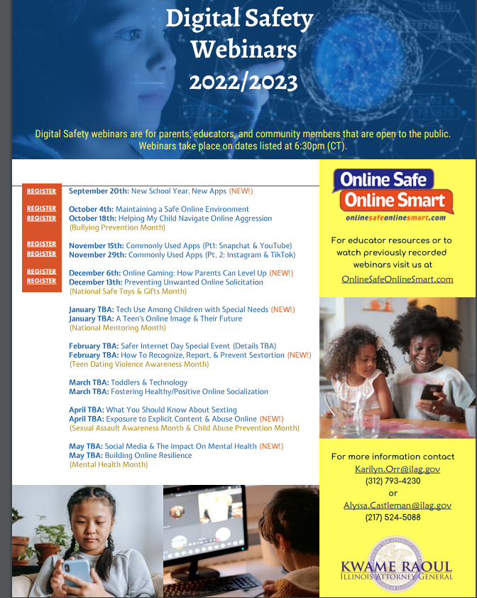 Digital Safety Webinars Schedule