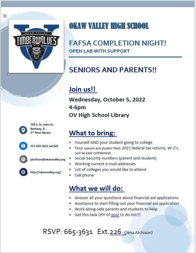 FAFSA Completion Night Flyer