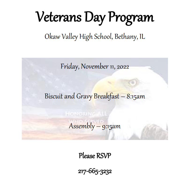Veterans Day Program flyer